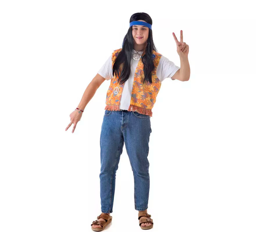 Translation missing: en.Kit de Hippie Flores para hombre: Chaleco y Cinta para la cabeza