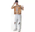 Kit de Hippie Flores para hombre: Chaleco y Cinta para la cabeza