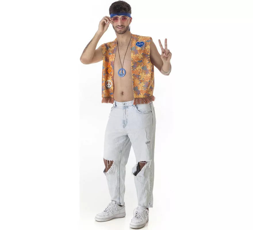 Translation missing: en.Kit de Hippie Flores para hombre: Chaleco y Cinta para la cabeza