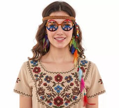 Hippie Kit: Glasses, Earrings and Feather Headband