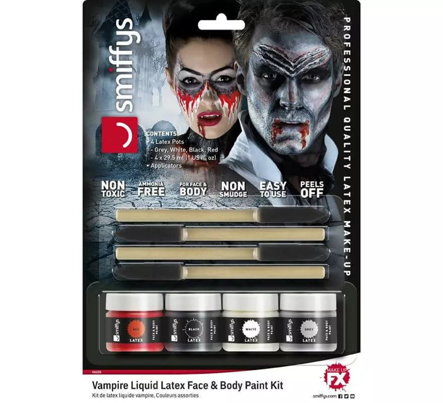 Translation missing: en.Kit de Látex líquido con 4 colores para Vampiro de 29,5 ml