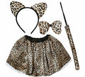 Kit de Leopardo clásico infantil: Diadema, lazo, cola y falda