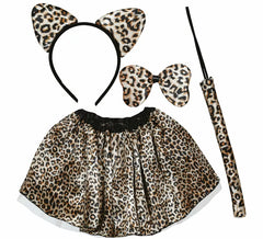 Classic Leopard Children's Kit: Headband, bow, tail and skirt