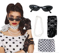 Kit de los Años 50: Cinta, Gafas, Collar y Guantes