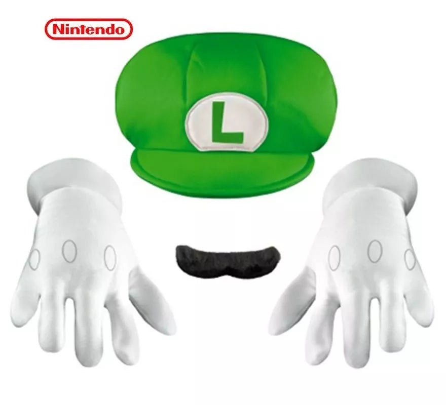 Translation missing: en.Kit de Luigi Super Mario Nintendo Adulto: Gorra, guantes y bigote