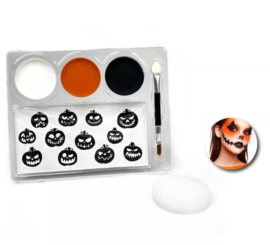 Translation missing: en.Kit de Maquillaje Calabaza: Paleta, brocha, esponja y stickers