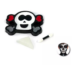 Skull Makeup Kit: Palette, sponge and brush