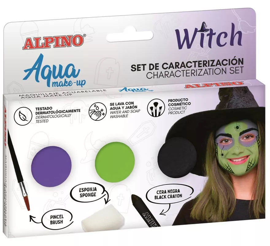 Translation missing: en.Kit de Maquillaje de Bruja: 3 colores, pincel y esponja