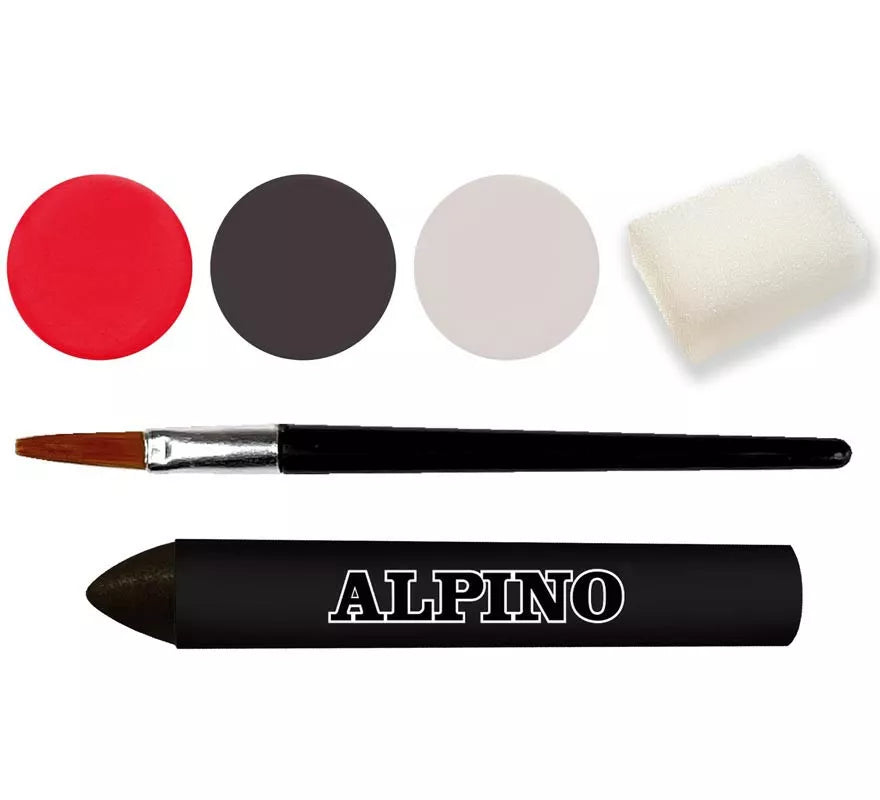 Kit de Maquillaje de Vampiro: 3 colores, pincel y esponja