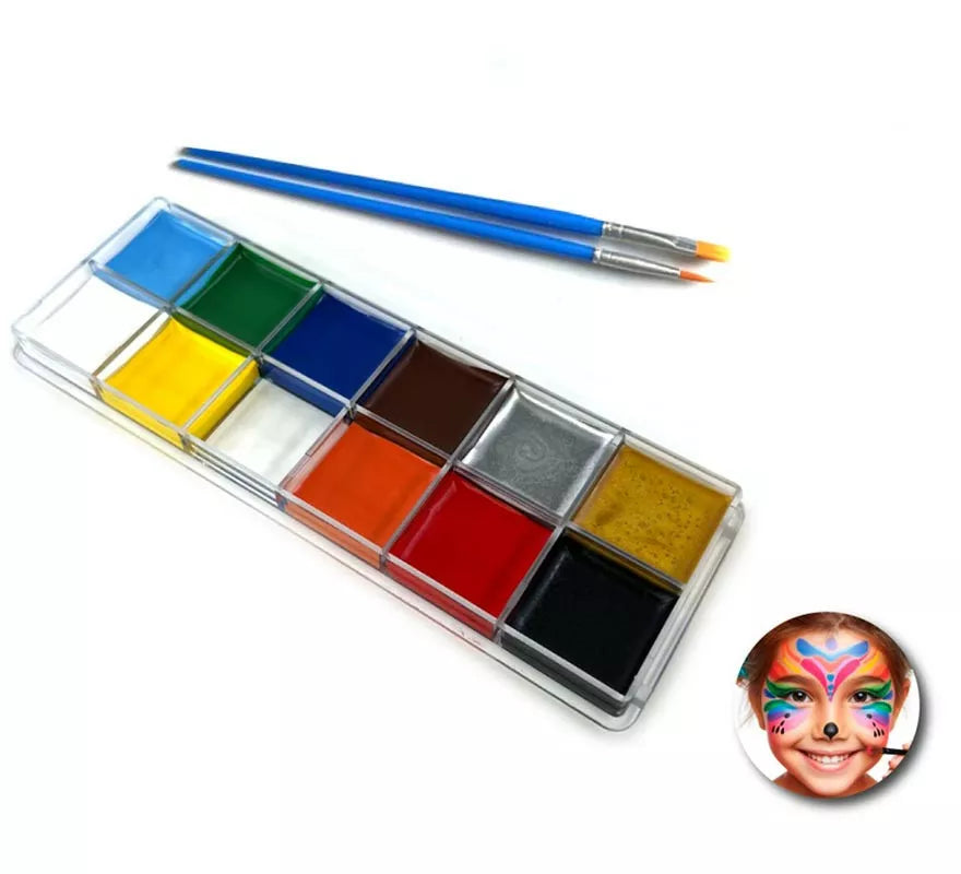 Translation missing: en.Kit de Maquillaje multicolor: Paleta de 12 colores y 2 pinceles