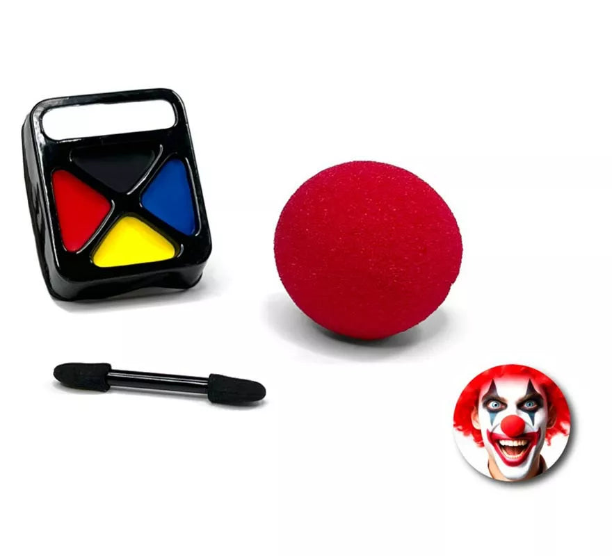 Translation missing: en.Kit de Maquillaje Payaso: Paleta, brocha y nariz