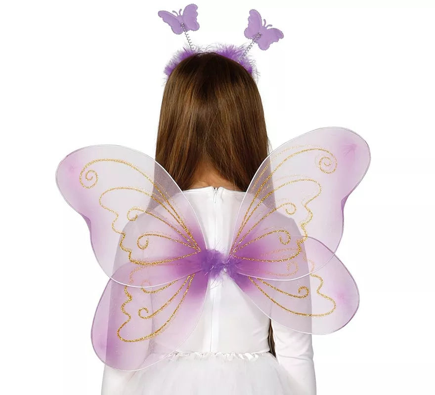 Kit de Mariposa: diadema, alas 55 cm y varita
