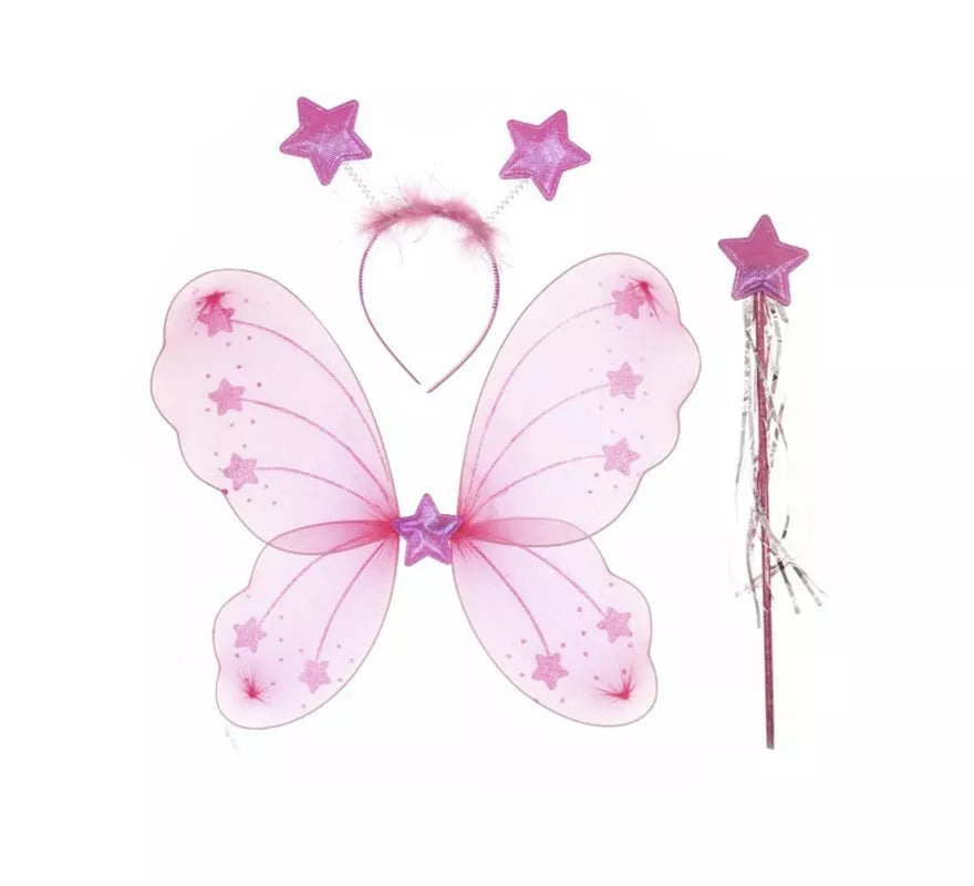Translation missing: en.Kit de Mariposa estrellas rosa: Alas, Varita y Diadema