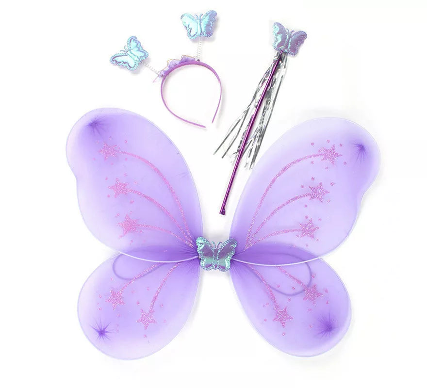 Translation missing: en.Kit de Mariposa Lila: Diadema, Varita y Alas de 55 cm