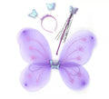 Kit de Mariposa Lila: Diadema, Varita y Alas de 55 cm