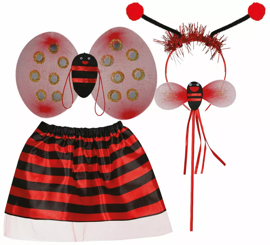 Translation missing: en.Kit de Mariquita infantil: Diadema, varita, alas y falda