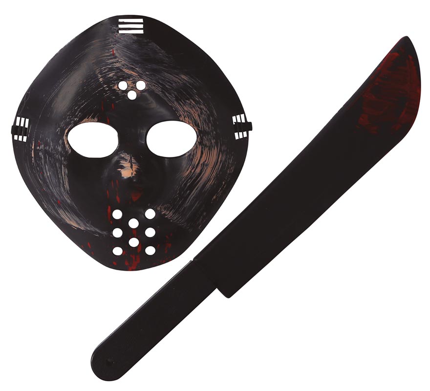 Kit de Máscara y Machete de Asesino 54 cm