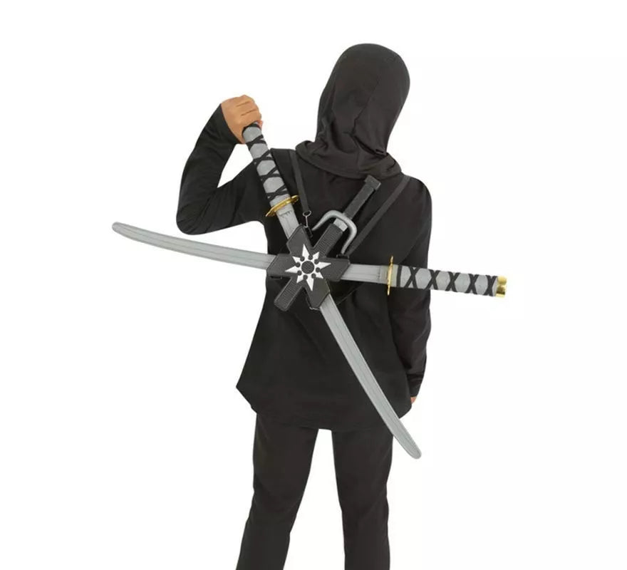 Translation missing: en.Kit de Mochila Ninja infantil: 2 Espadas de 72 cm, 2 Dagas y Estrella