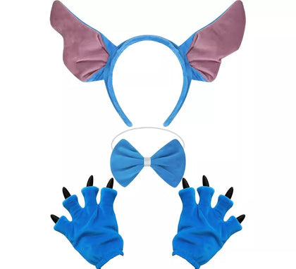 Kit de Monstruito azul: Diadema, Pajarita y Guantes