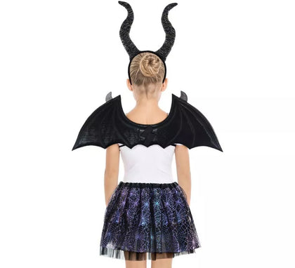 Kit de Murciélago negro Infantil: Tutú, Diadema y Alas