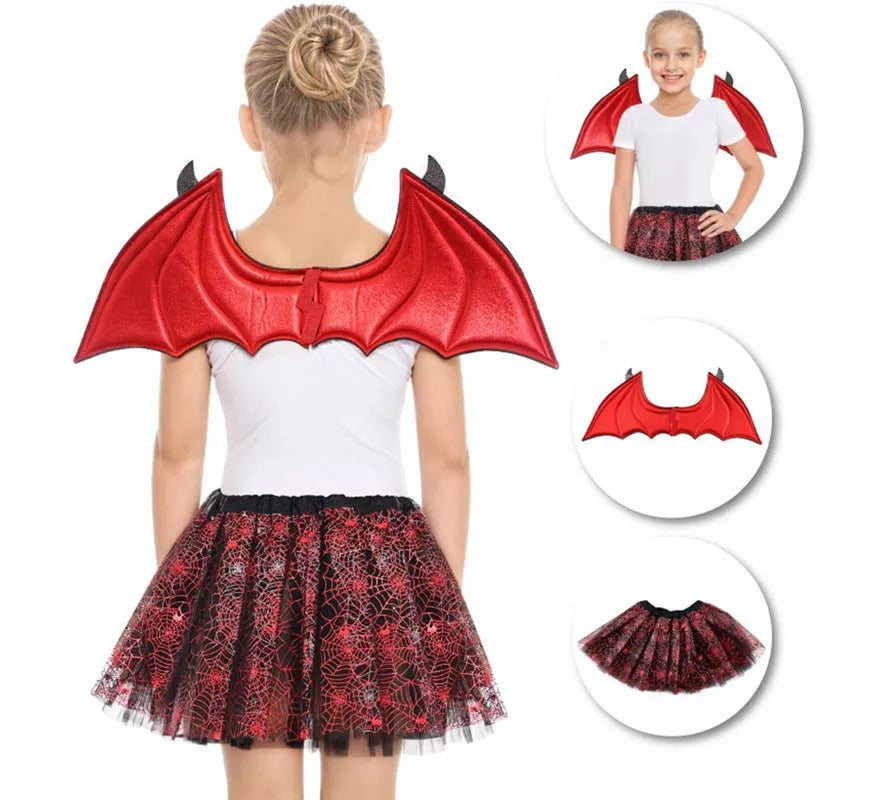 Kit de Murciélago rojo Infantil: Tutú y Alas