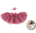 Kit de Newborn infantil: Tutú y Cinta de flor camelia