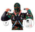 Kit de Ninja: 2 Espadas, 2 Estrellas, 2 Cuchillos y 1 Chaleco porta armas