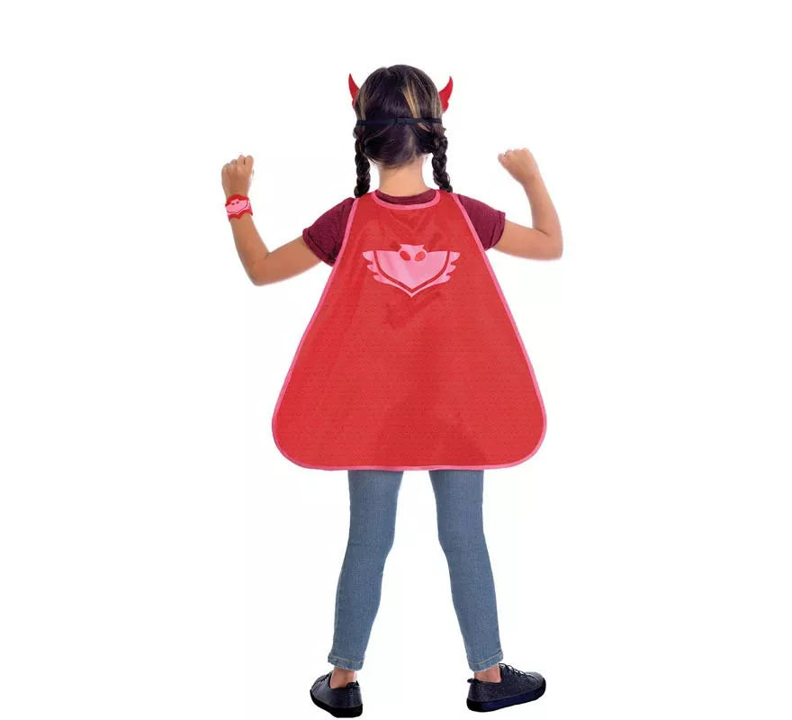 Kit de Owlette de Pj Masks Infantil: Antifaz, capa y pulsera