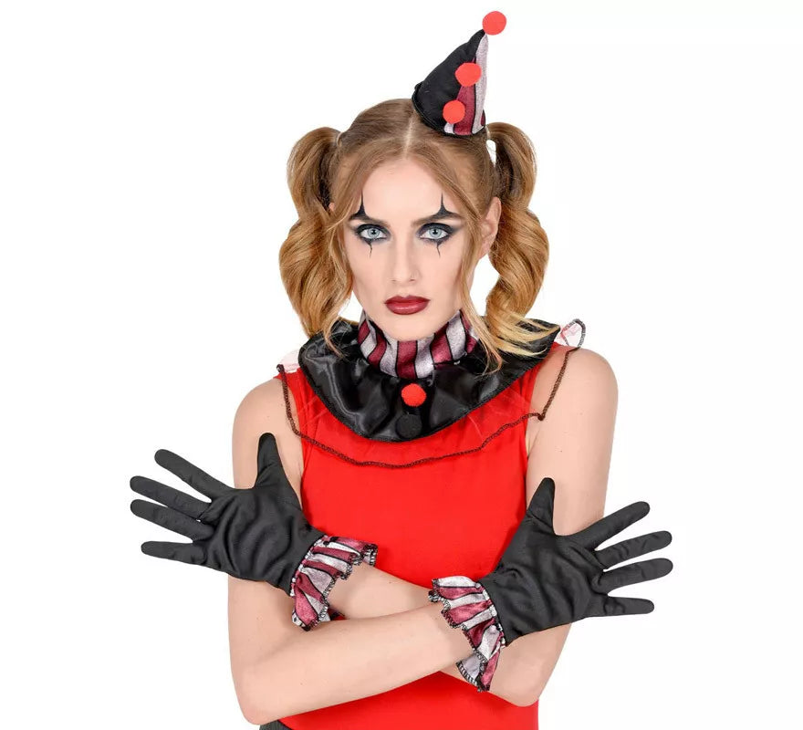 Kit de Payaso: Mini Sombrero, Guantes y Gorguera