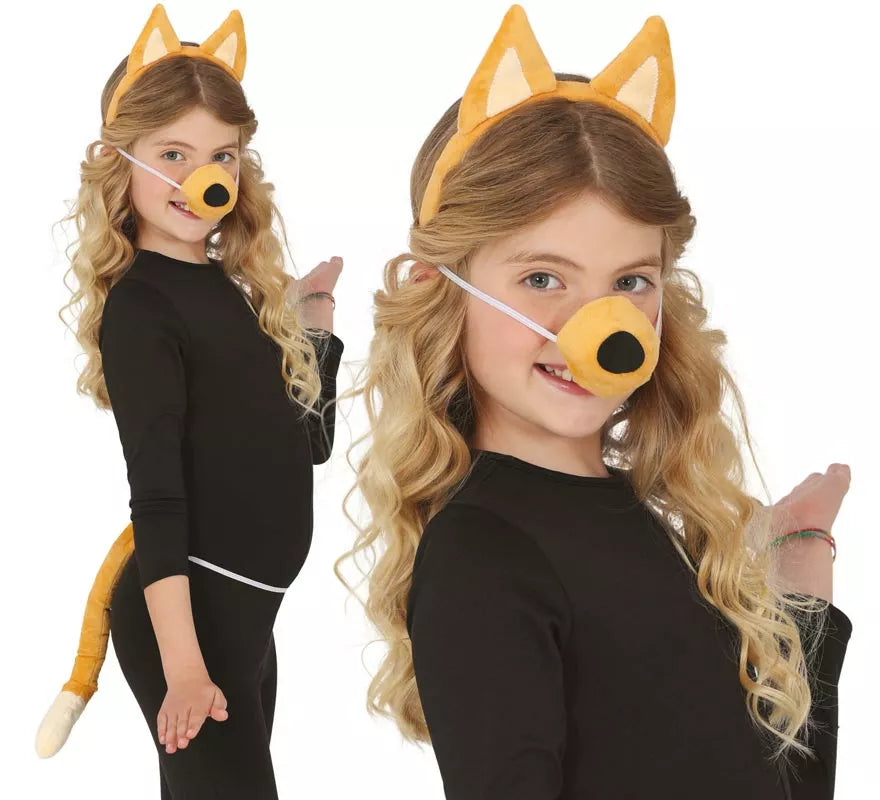 Translation missing: en.Kit de Perrito naranja para niños: cola, orejas y nariz