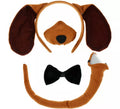Kit de Perro marrón: Diadema, Nariz, Pajarita y Cola