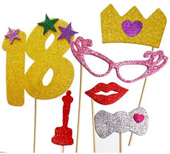 Happy 18th Birthday Woman Photocall Kit with 6 Pieces