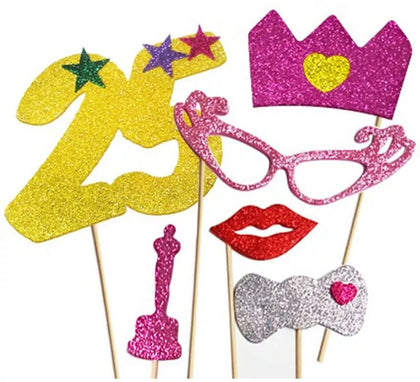 Kit de Photocall Mujer Felices 25 años con 6 Piezas