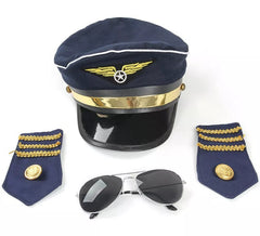 Air Pilot Kit: Cap, Goggles and Shoulder Badges