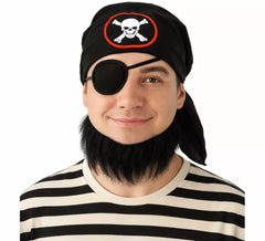 Pirate Kit: Bandana, Eye Patch and Beard