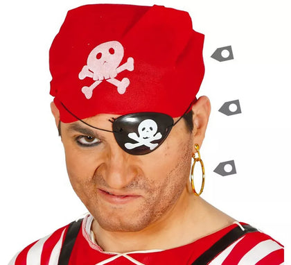 Kit de Pirata: Pañuelo, Parche y Pendiente