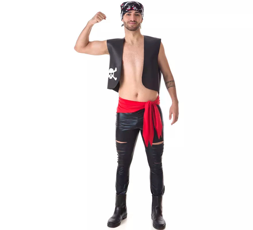 Translation missing: en.Kit de Pirata para hombre: Chaleco, Fajín y Pañuelo
