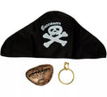 Kit de Pirata: Parche, Pendiente y Sombrero