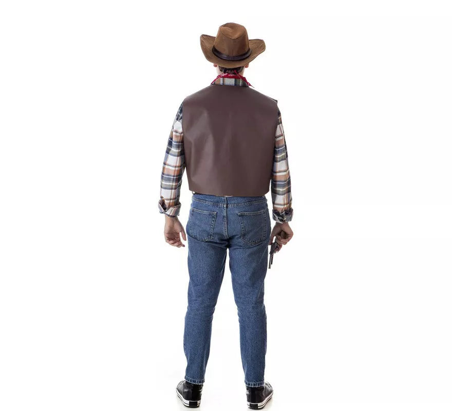 Translation missing: en.Kit de Pistolero Cowboy para hombre: Chaleco, Pañuelo y Sombrero