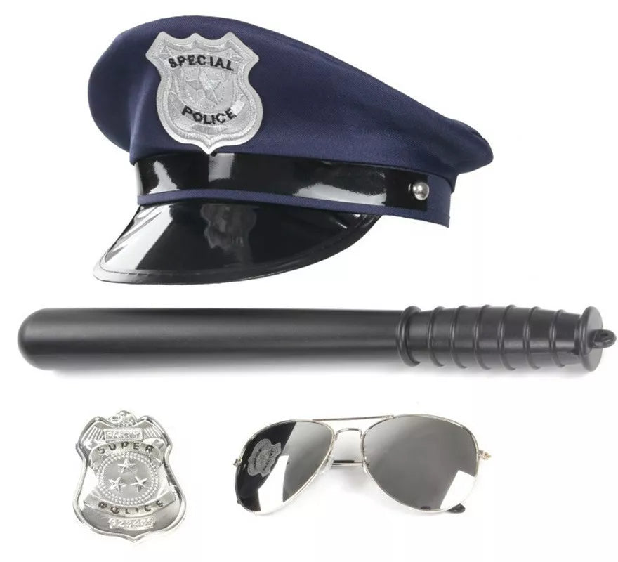 Translation missing: en.Kit de Policía azul: Gorra, Gafas, Porra y Placa