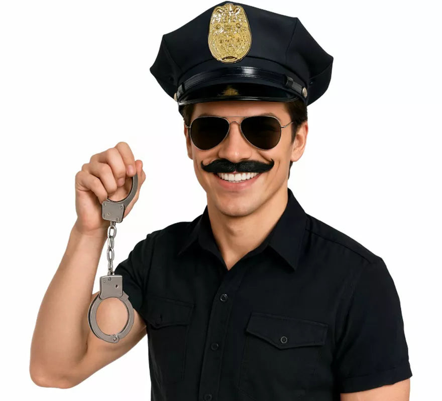 Translation missing: en.Kit de Policía: Gorra, Gafas, Bigote y Esposas