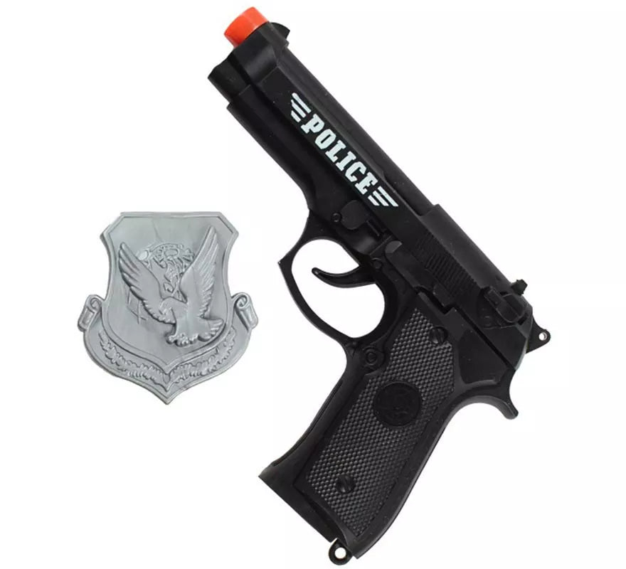 Translation missing: en.Kit de Policía negro: Pistola de juguete y Placa