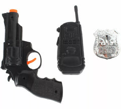 Police Kit: Walkie-talkie, Badge and Plastic Gun