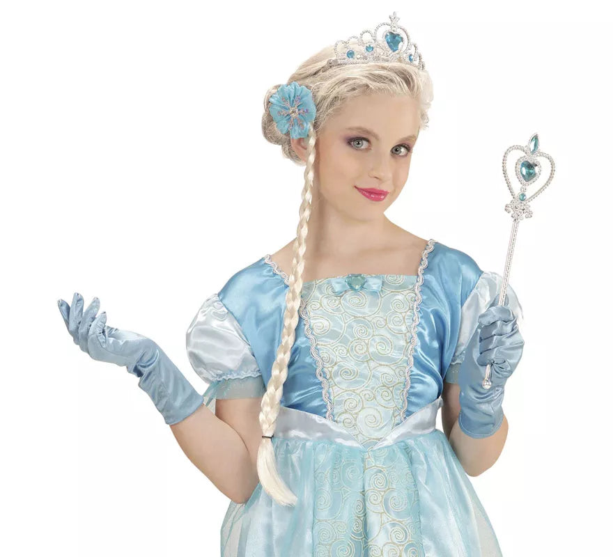 Translation missing: en.Kit de Princesa de las Nieves Infantil: Tiara, Trenza, Guantes y Barra Mágica
