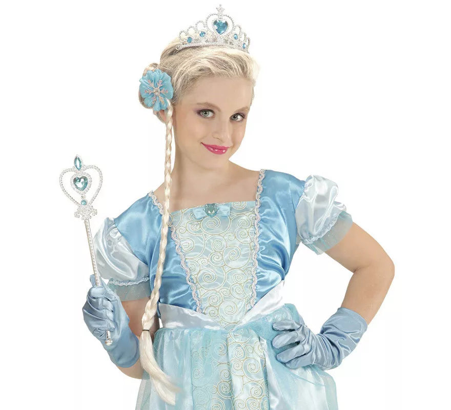Translation missing: en.Kit de Princesa de las Nieves Infantil: Tiara, Trenza, Guantes y Barra Mágica