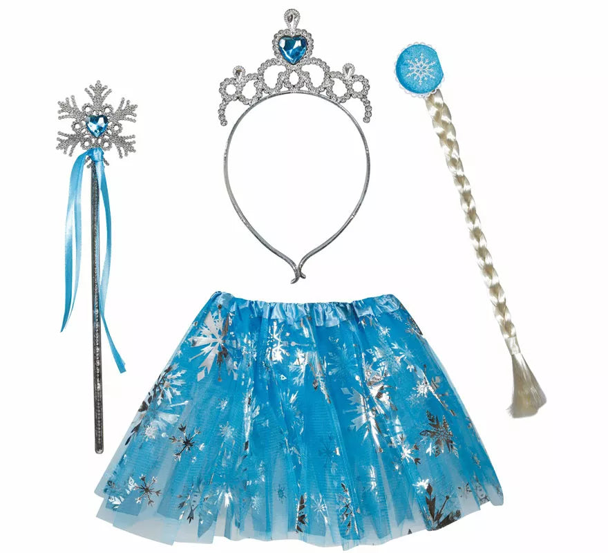 Translation missing: en.Kit de Princesa de los Hielos infantil: Falda, diadema, mechón y varita