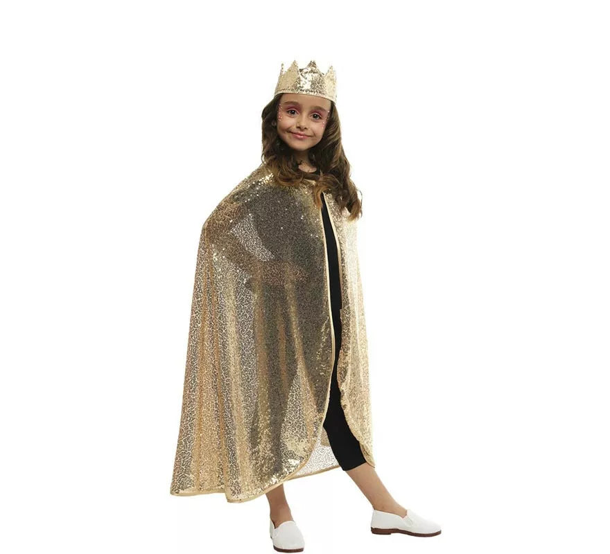 Translation missing: en.Kit de Princesa dorada brillo infantil: Capa y Corona