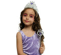 Kit de Princesa plateada y lila infantil: Tiara y Varita