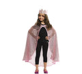 Kit de Princesa rosa brillo infantil: Capa y Corona