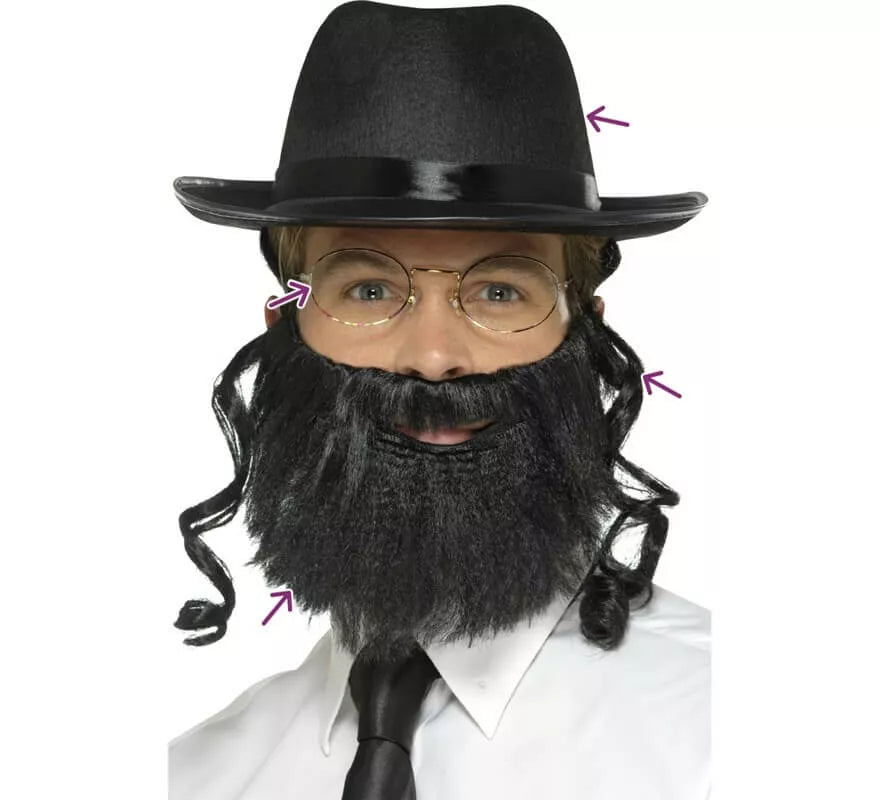 Translation missing: en.Kit de Rabino: Sombrero con Pelo, Barba y Gafas